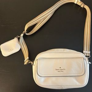 Kate Spade Rosie Flap Camera Bag Crossbody Pebble Leather Parchment